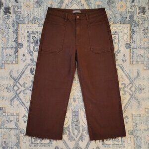 Just USA "Sloane" Wide-Leg Patch Pocket Jeans I Brown I High Rise I Size 14 I NW